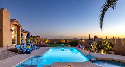 Private Desert Retreat w/ Heated Pool + Spa • Mountain Views