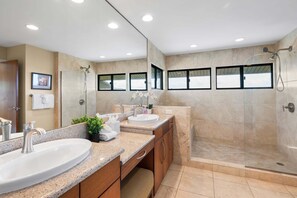 Shower, hair dryer, towels - New Listing! Ocean View Kapalua Ridge Villa 1223: Spacious 2BR Retreat (Lahaina)