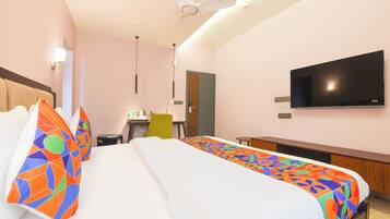 Lakens van Egyptisch katoen, luxe beddengoed, een kluis op de kamer