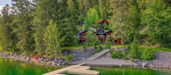 Whitefish Lakefront Home | Dock, Tram Access & Sunset Views