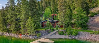Whitefish Lakefront Home | Dock, Tram Access & Sunset Views