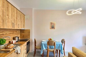 Kitchen and dining area - Happy Stay Apartment by the Sea 095, Durres, Albania (Durres)