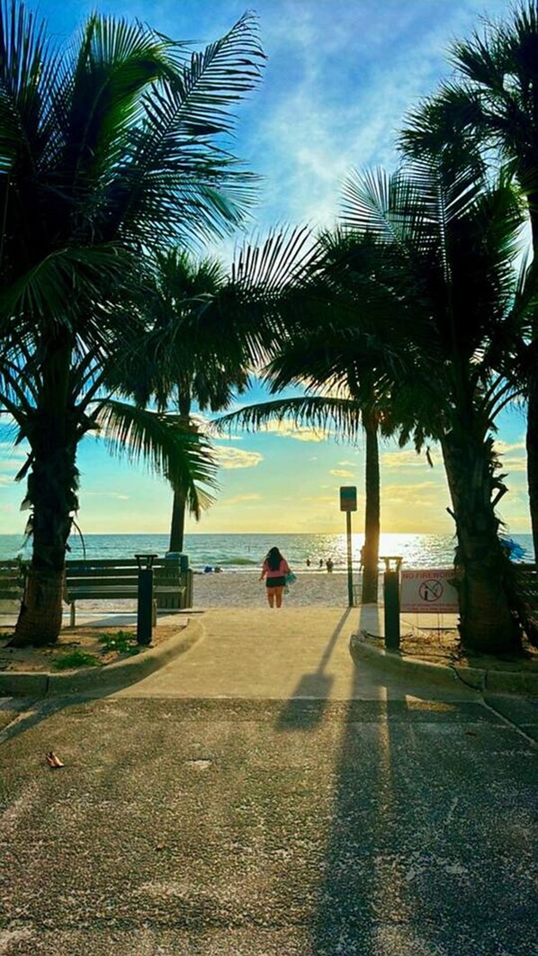 Sun-loungers, beach towels