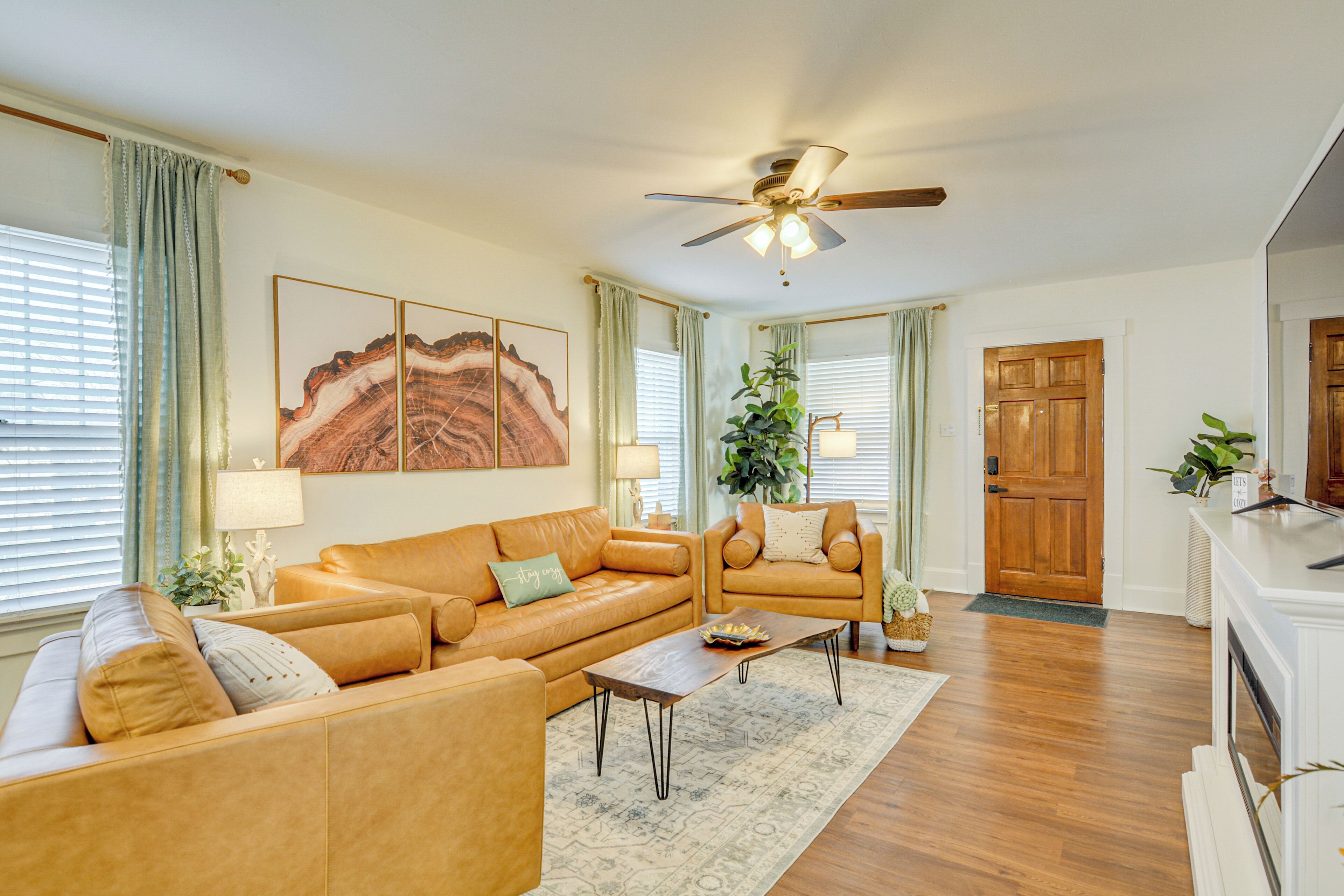 Televisión, chimenea y libros 