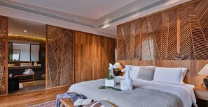 Nhà Premier, quang cảnh hồ bơi | Minibar, truy cập Internet không dây miễn phí, bộ trải giường