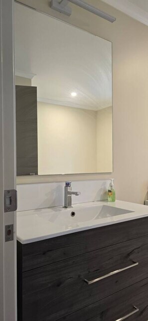 Secadora de cabello, toallas, jabón, shampoo 