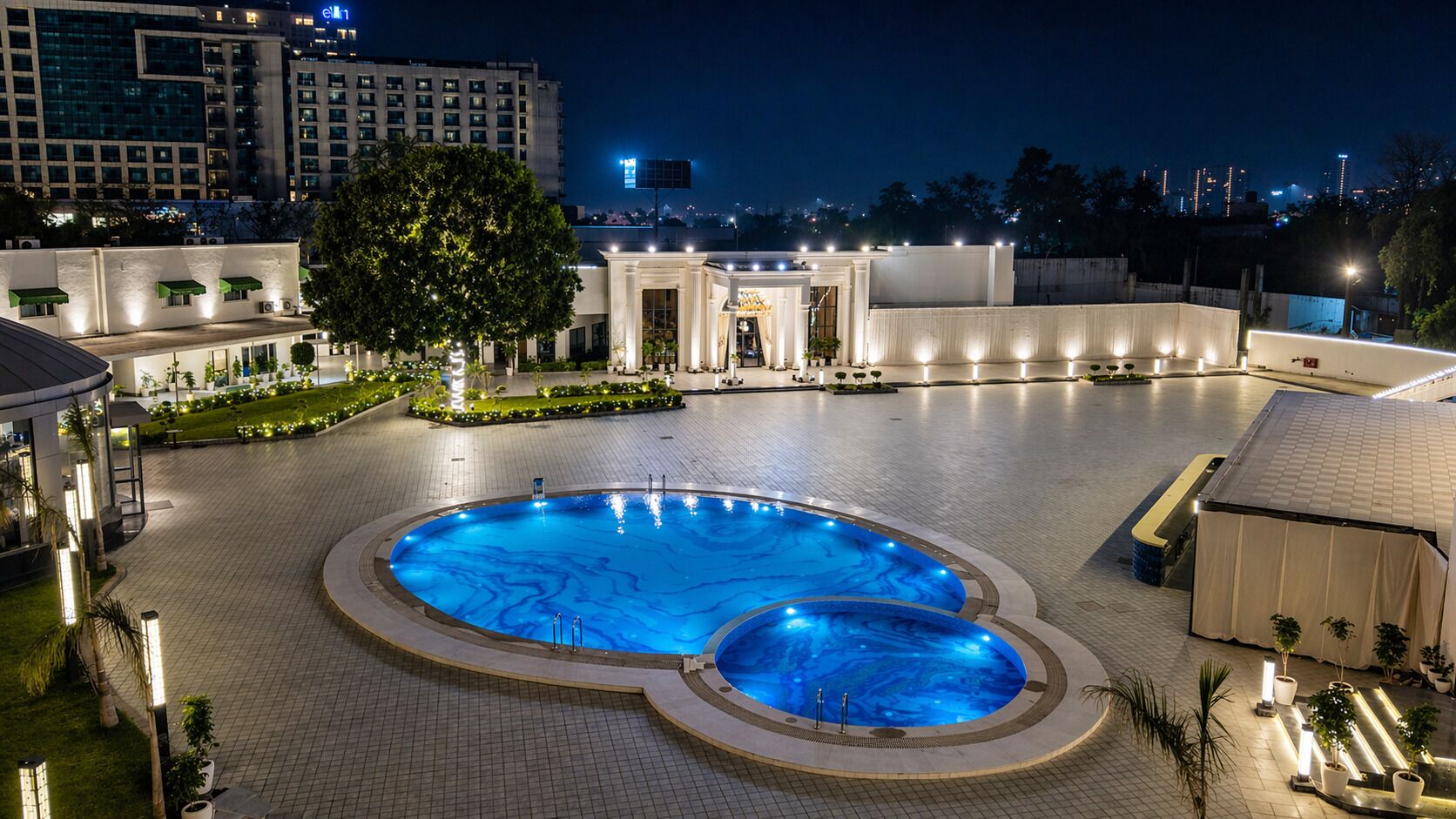 Outdoor banquet area
