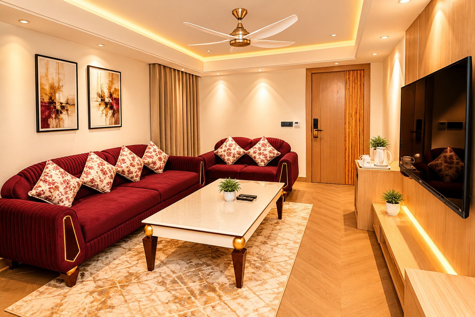 Junior Studio Suite | Living area | 36-inch LED TV with digital channels