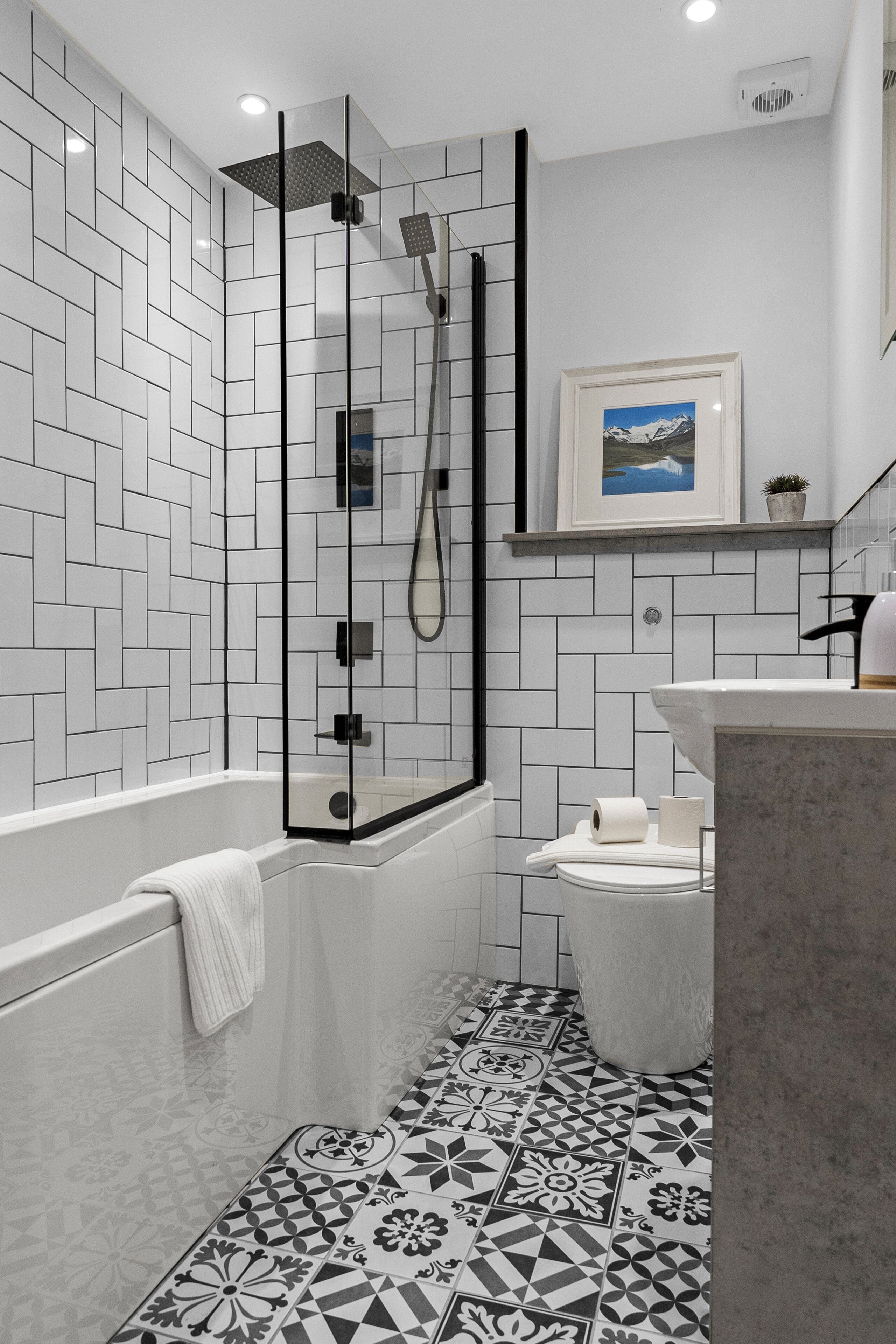 Hair dryer, towels