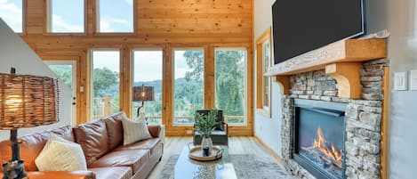 Smart TV, fireplace, video games