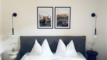 Luxe beddengoed, een laptopwerkplek, babybedden, gratis wifi