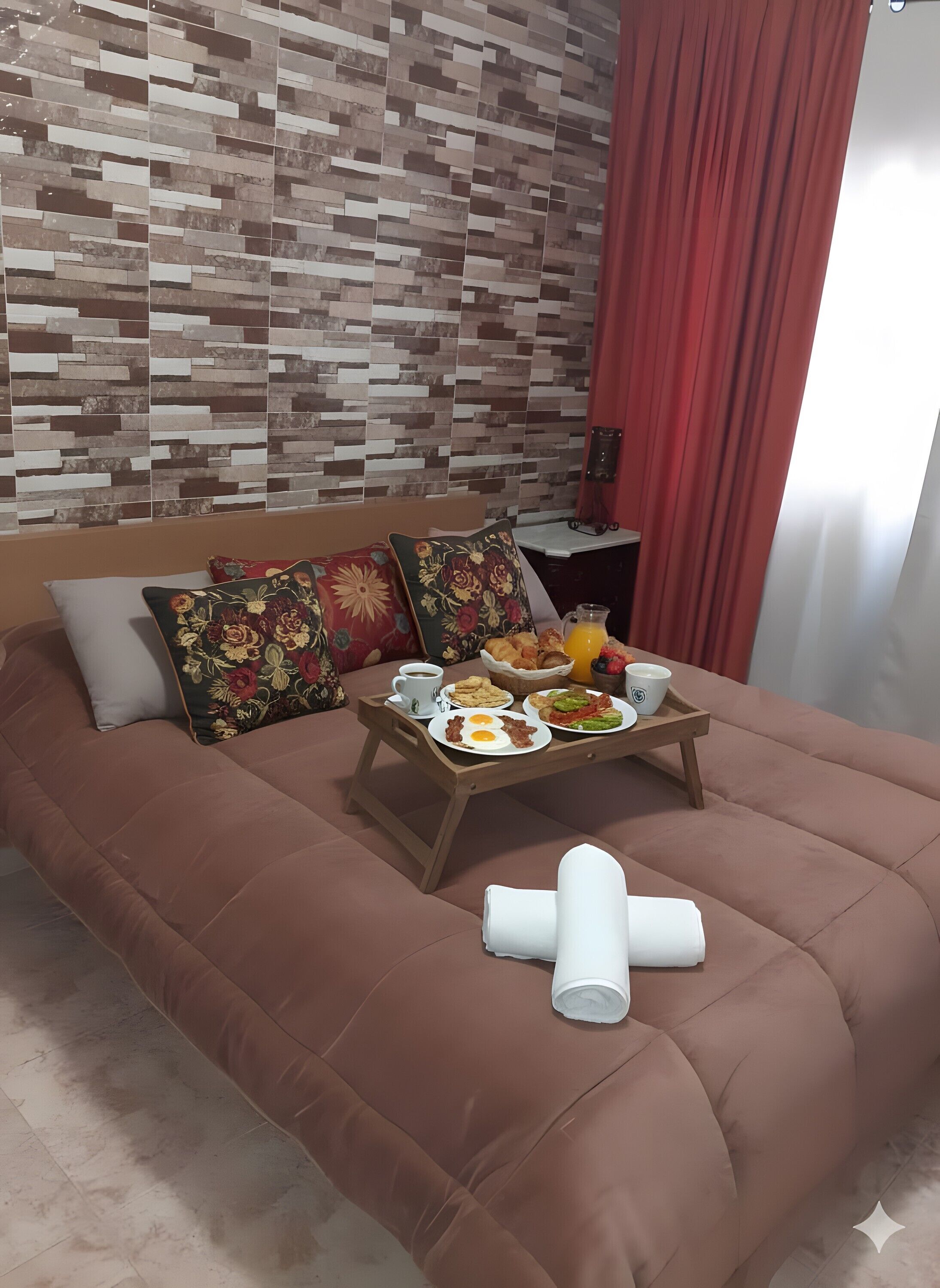 Een strijkplank/strijkijzer, wifi, beddengoed