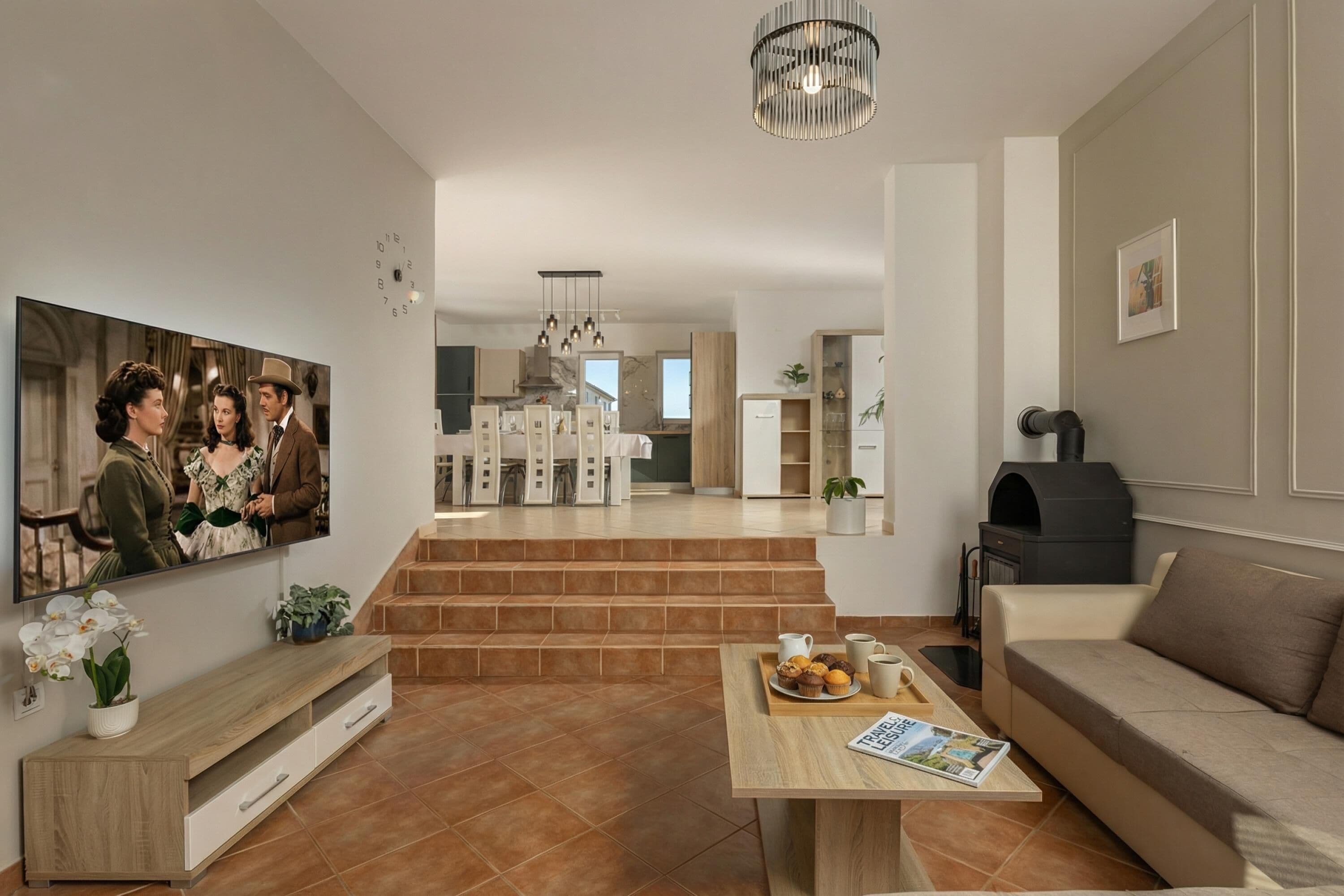 Standard Apartment, 2 Bedrooms, 2 Bathrooms (Family Oasis Jadreski With Pool) | Living area | 19-inch Smart TV with cable channels