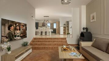 Standard Apartment, 2 Bedrooms, 2 Bathrooms (Family Oasis Jadreski With Pool) | Living area | 19-inch Smart TV with cable channels