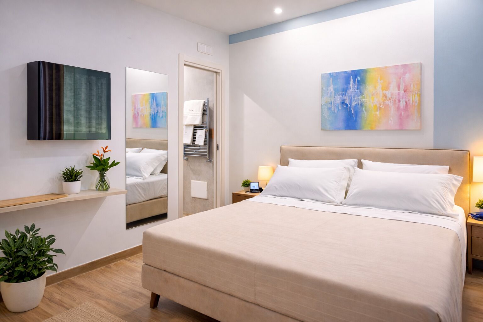 Deluxe-Doppelzimmer, Stadtblick | Zimmersafe, Schreibtisch, laptopgeeigneter Arbeitsplatz