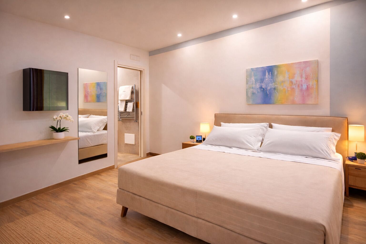 Deluxe-Doppelzimmer, Stadtblick | Zimmersafe, Schreibtisch, laptopgeeigneter Arbeitsplatz