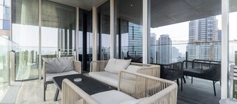 Balcony with City View 2 Bedroom - JLT Dubai Close to Metro & Marina by Heaven Crest Vacation Homes