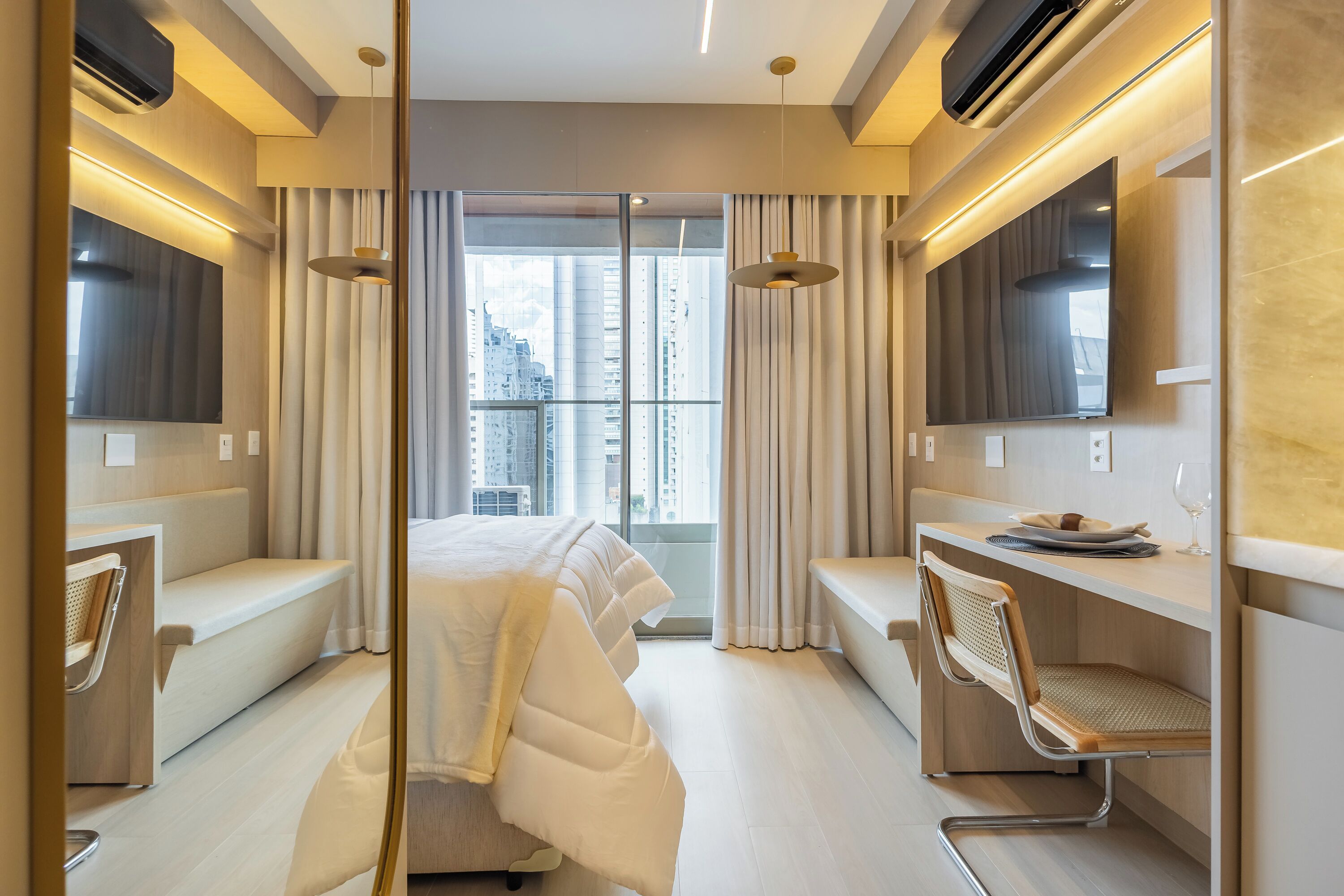 设计公寓, 1 张双人床, 露台 | 起居区