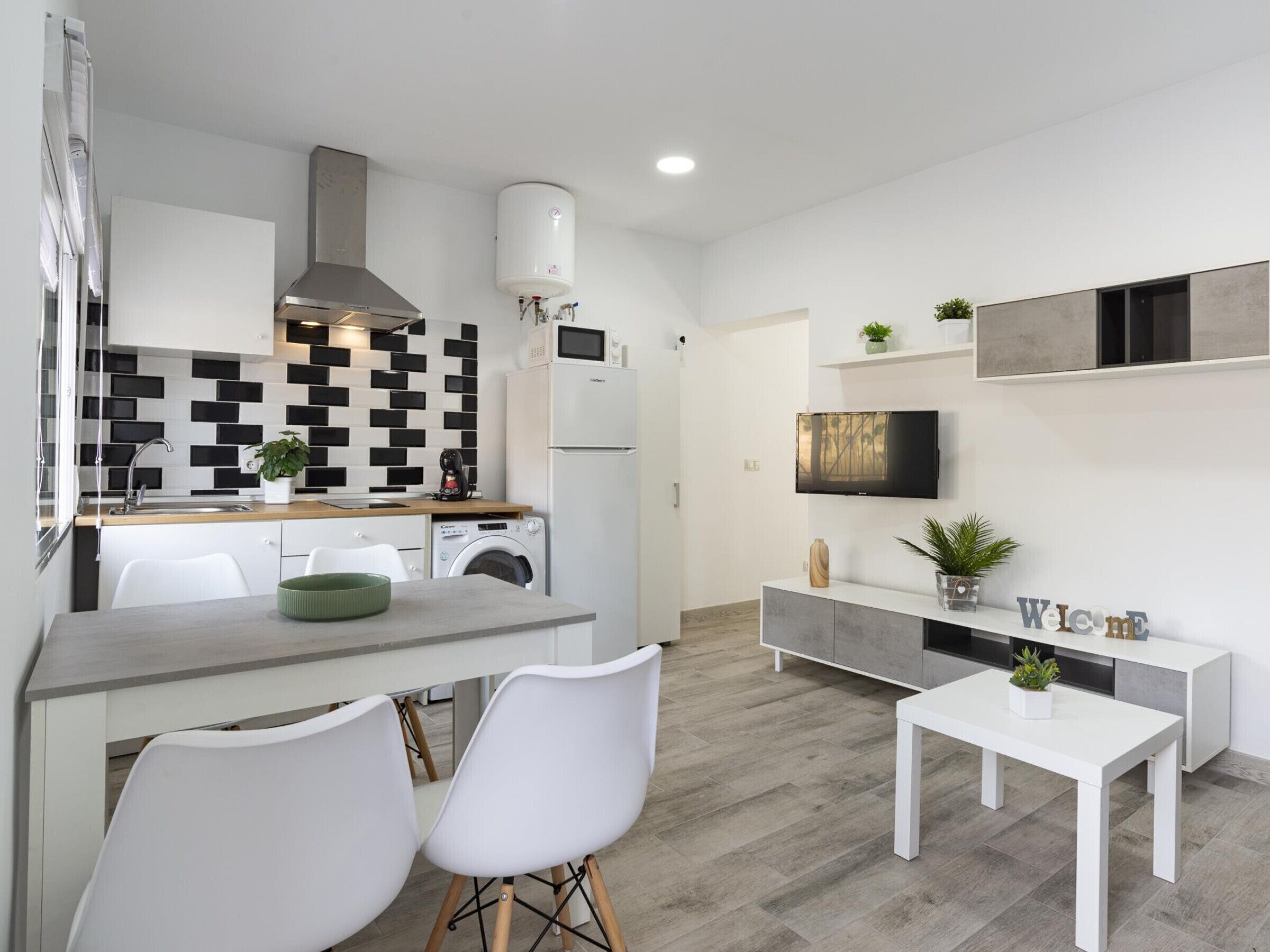 Fridge, microwave, toaster