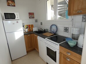 Kühlschrank, Mikrowelle, Ofen, Herdplatte