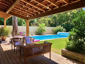 Outdoor pool, a heated pool - Villa with swimming pool in large park 4 stars Atout France (MONTADY)