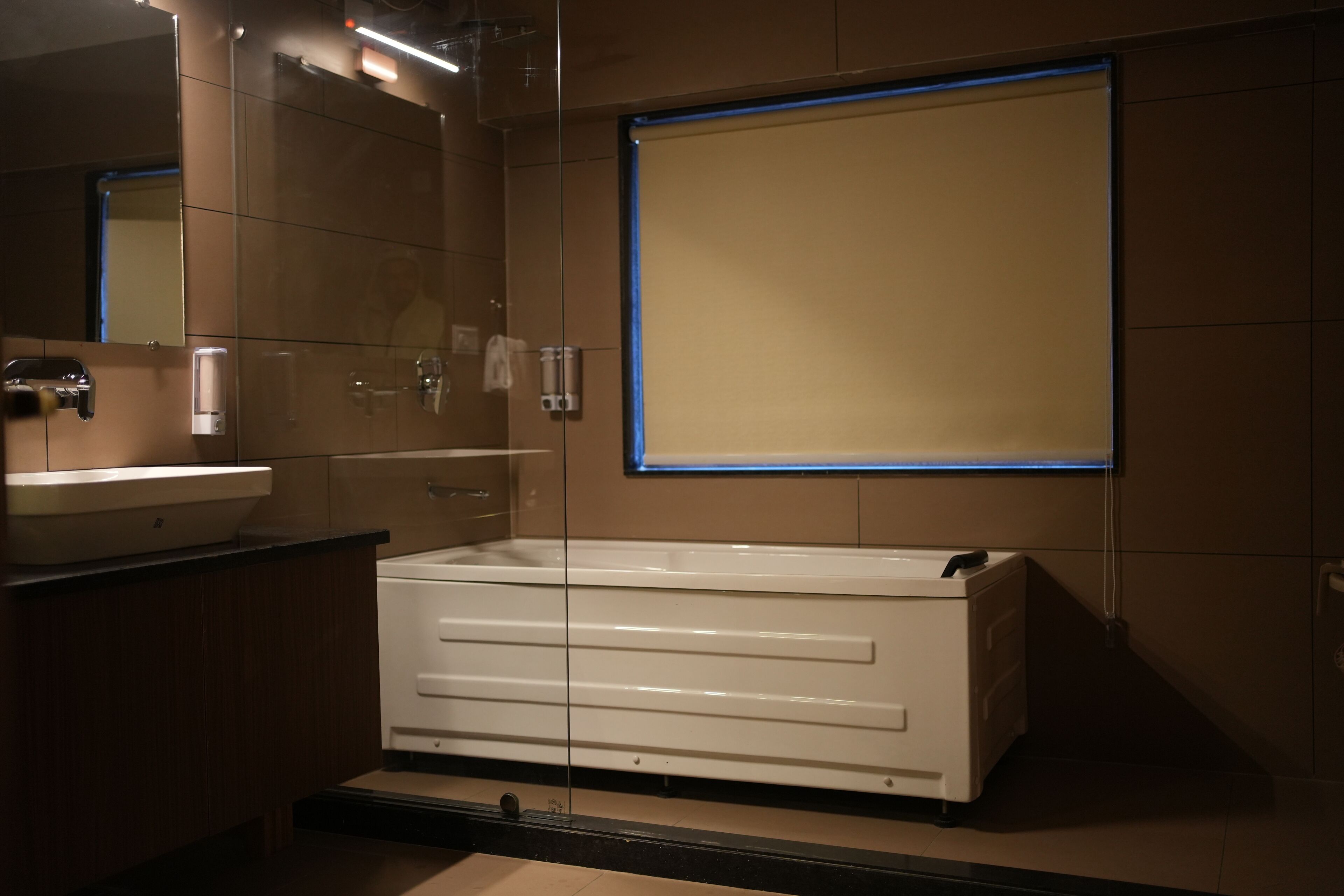 Luxury Studio, Balcony, Valley View | Bathroom | Shower, slippers, towels, soap