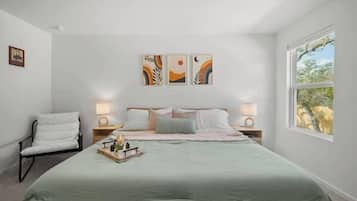 4 bedrooms, individually decorated, individually furnished, bed sheets