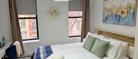 Desk, iron/ironing board, free WiFi, bed sheets