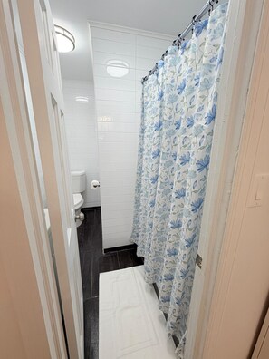 Douche, séchoir à cheveux, serviettes fournies