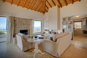 TV, DVD player, music library, stereo