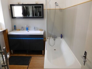 Hair dryer, soap, toilet paper