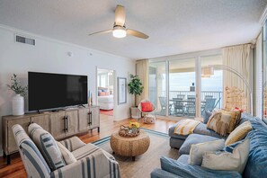 Condo, Multiple Beds, Balcony, Ocean View (Majestic Sunset) | Living area - Majestic Sunset For 11 (Panama City Beach)