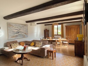 TV, fireplace - Large house in Provence, terrace and fireplace (Caumont-sur-Durance)