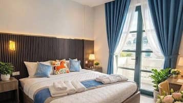 Deluxe-Doppelzimmer | Verdunkelungsvorhänge, schallisolierte Zimmer, kostenloses WLAN