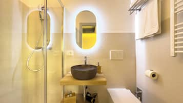 Comfort Quadruple Room, Private Bathroom, City View | Bathroom | Shower, hair dryer, towels, soap