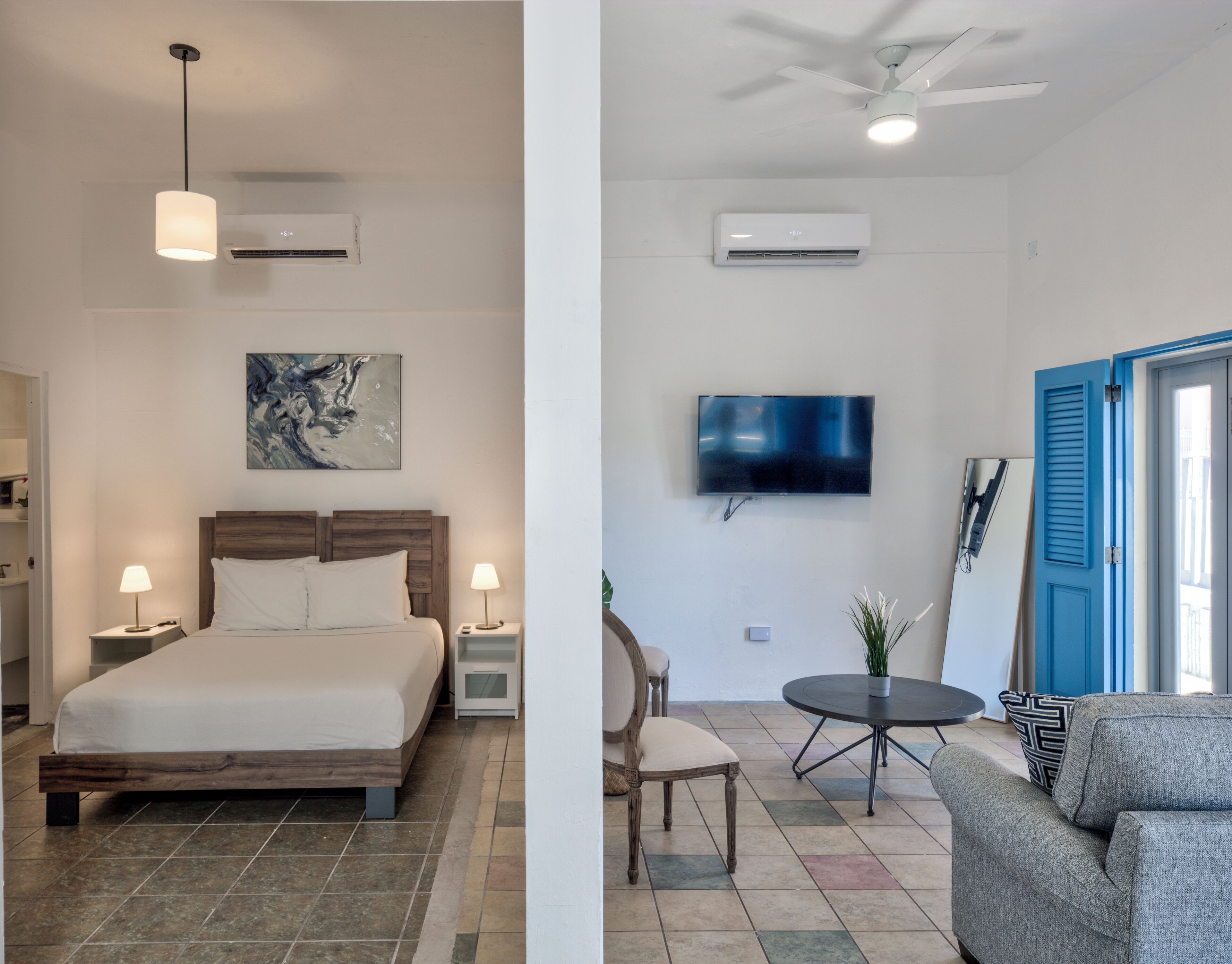 Apartment, 1 Queen Bed with Sofa bed | Living area | 30-inch Smart TV with digital channels, streaming services