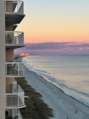 A beachfront hotel with multiple balconies overlooking the ocean. - Crescent Shores #1607S - Oceanfront 3BD - Indoor/Outdoor Pools (North Myrtle Beach,)