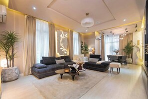 Deluxe Apartment, Balcony, City View | Living area - Vicole Luxury Apartment (Aba)