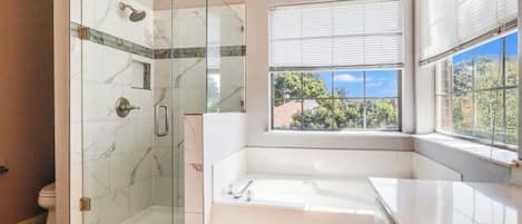 Hair dryer, bidet, towels, soap