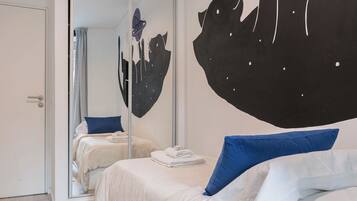 Family Apartment, City View | Desk, laptop workspace, iron/ironing board, free WiFi