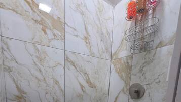 Towels, soap, shampoo, toilet paper