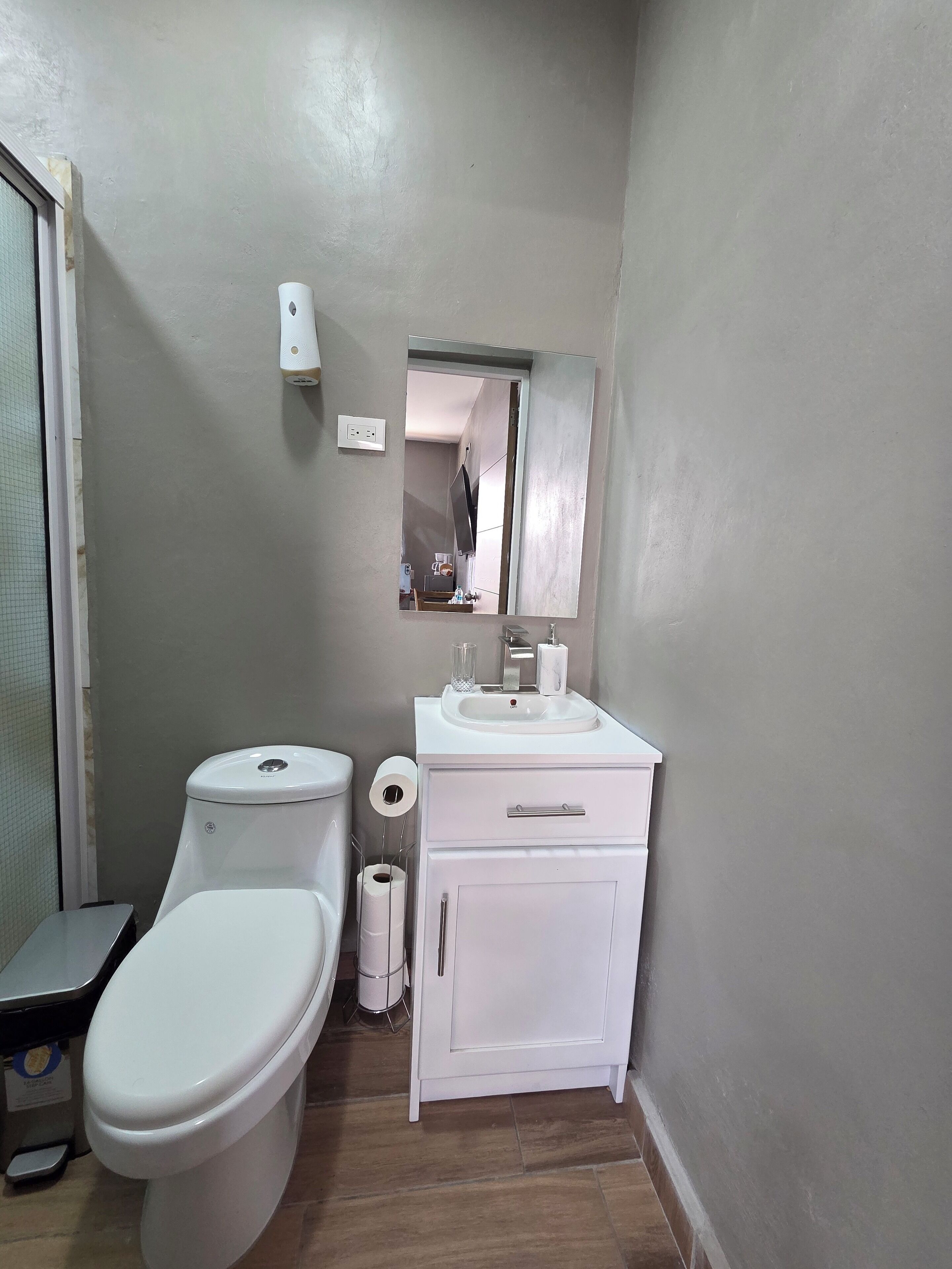 Towels, soap, shampoo, toilet paper