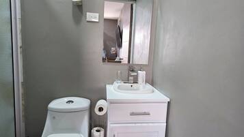 Towels, soap, shampoo, toilet paper
