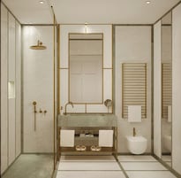 Quarto triplo júnior | Banheiro | Chuveiro, secador de cabelo, chinelos, toalhas de banho