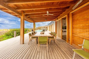 Outdoor dining - Ocean View Villa Siesta in Sabadeco, Private Pool, 3 Bedrooms (Kralendijk)