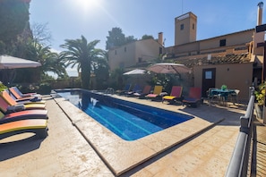 Outdoor pool, open 8:00 AM to 8:00 PM, pool umbrellas, sun loungers