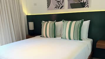 In-room safe, individually decorated, desk, blackout curtains