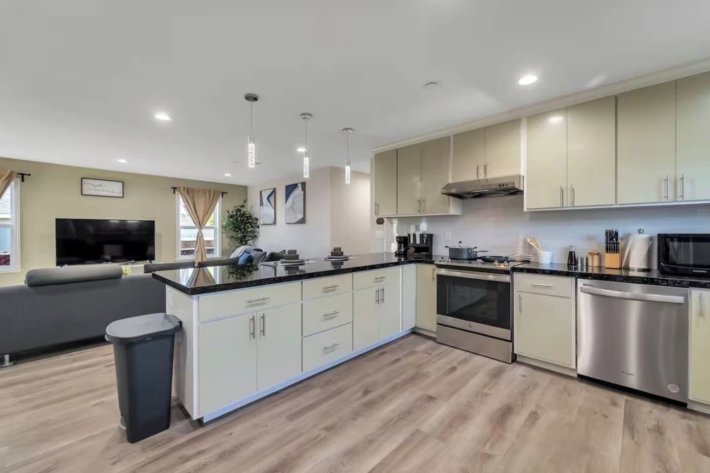 Microwave, oven, stovetop, dishwasher