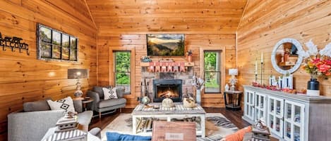 Télévision, cheminée