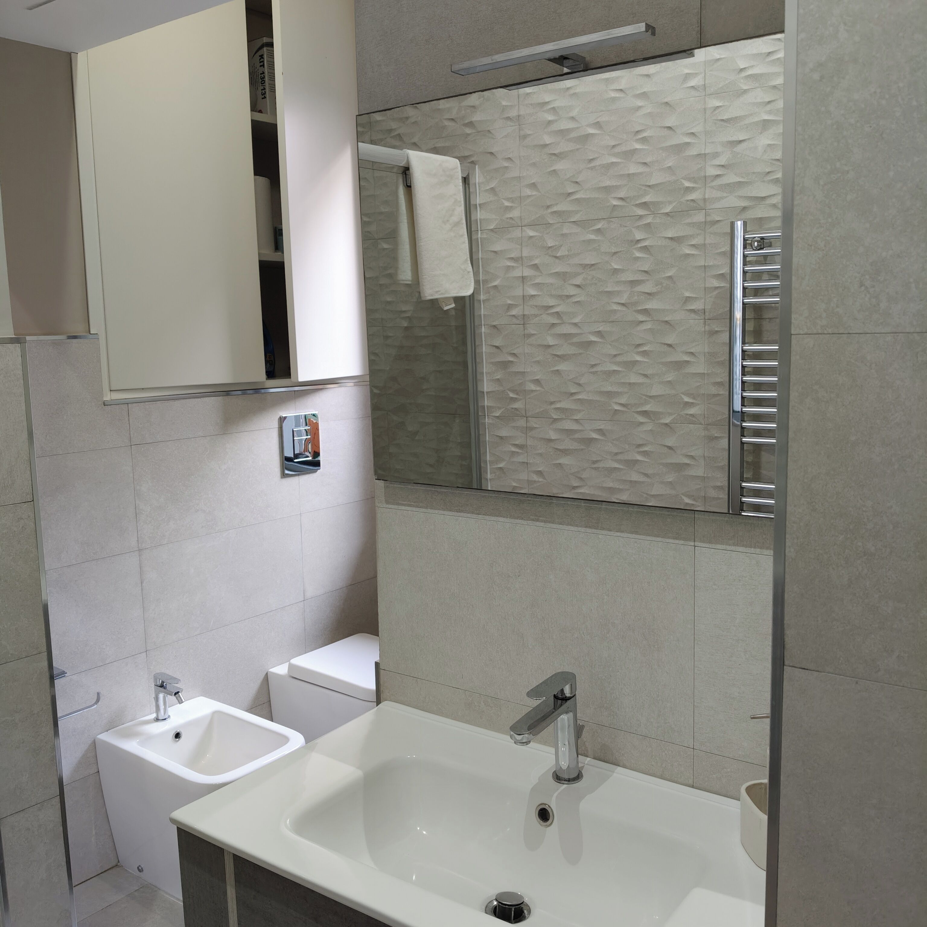Dusche, Haartrockner, Bidet, Handtücher